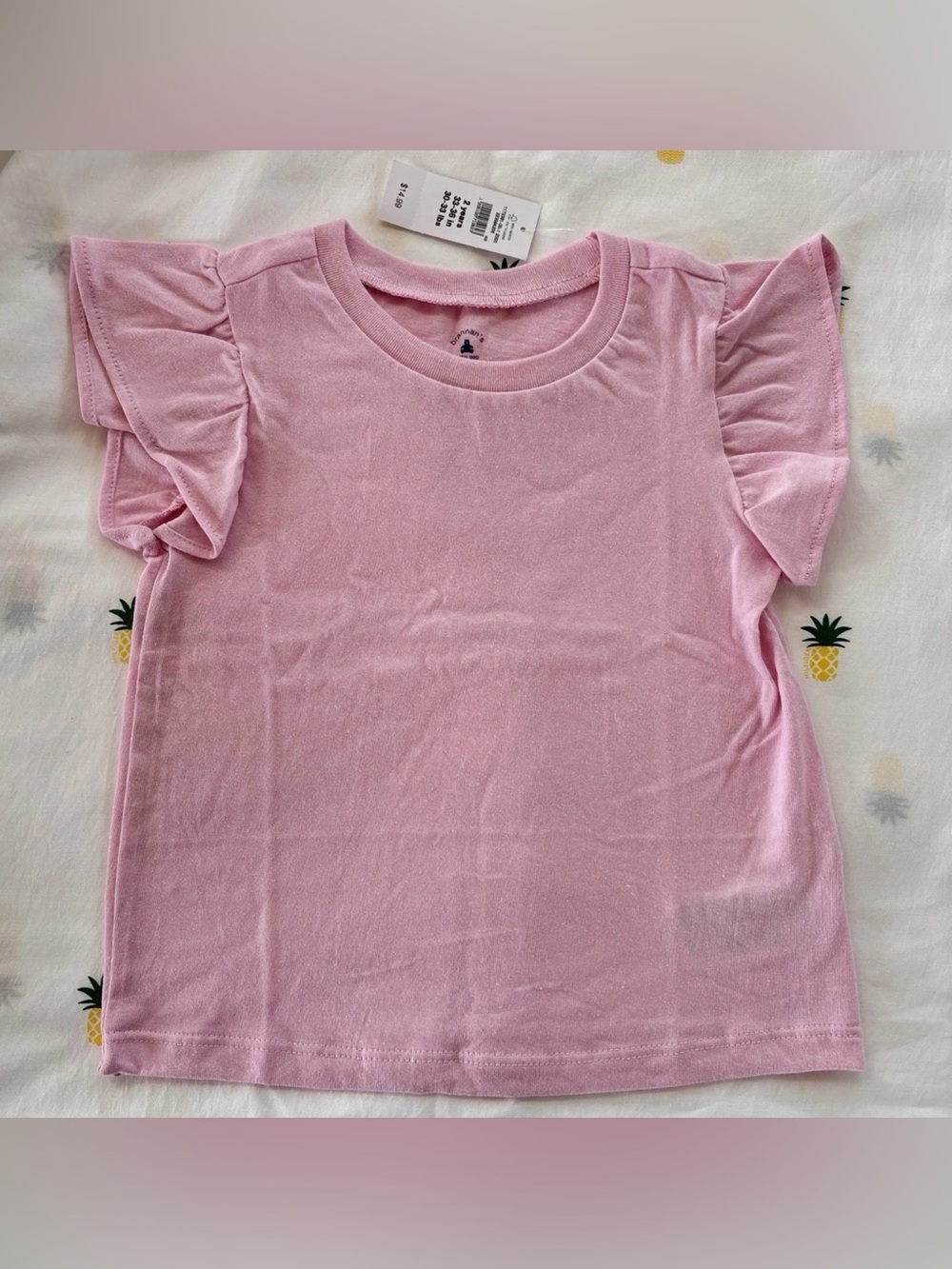 Girls' Pink Ruffle Sleeve Tee 2T